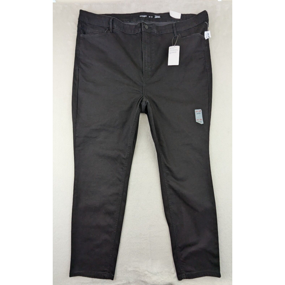 Old Navy sz 26-30 Pants Extra High Rise Rockstar Super Skinny black 0601